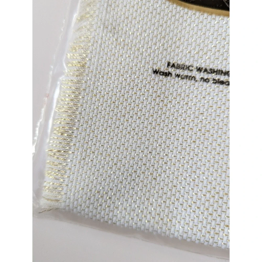 MCG Textiles Cross Stitch Table Runner Gold/White 13x38 Fringe 14ct (Lot of 6)